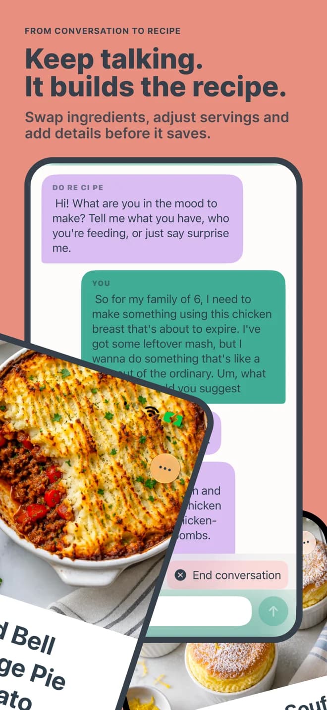 A conversation building a recipe in Do-Re-Ci-Pe 1.3