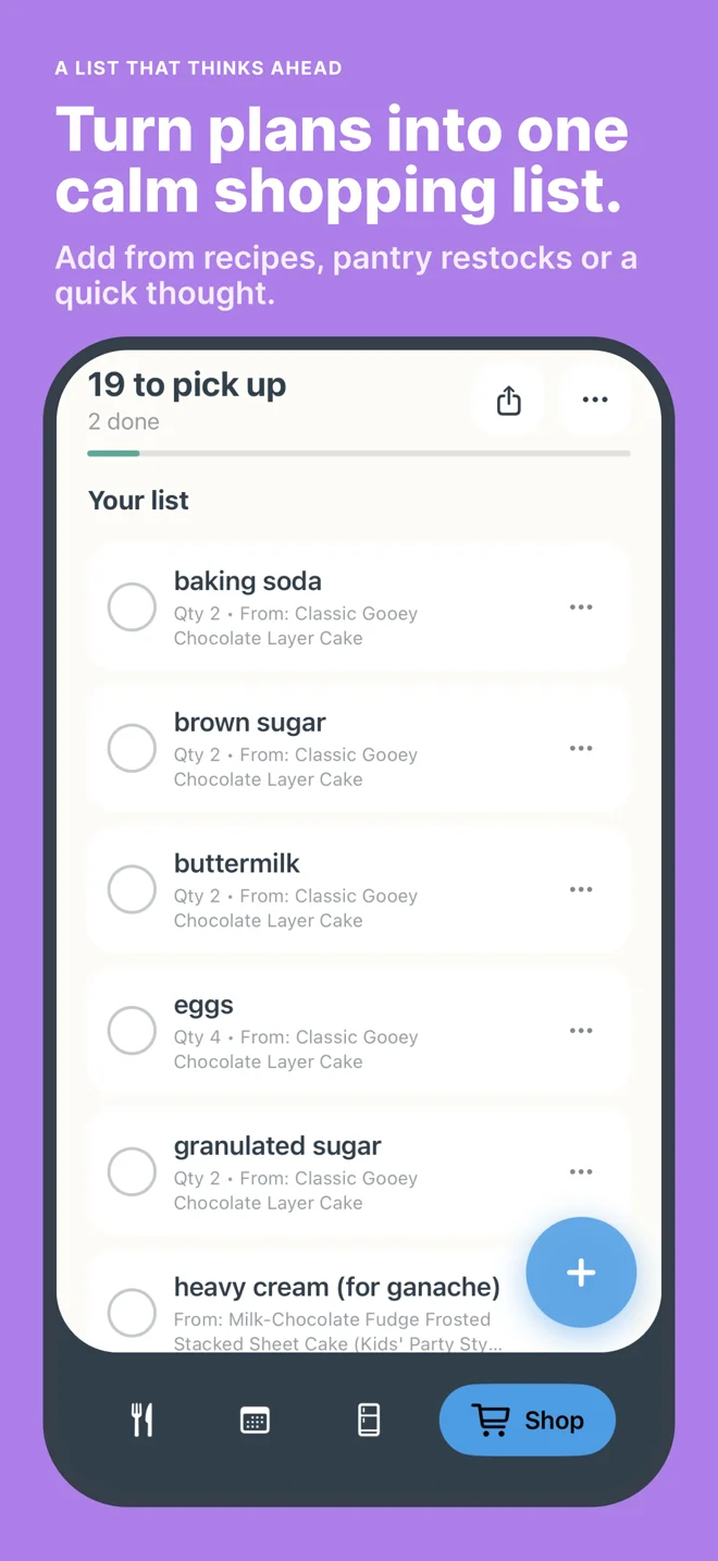 Do-Re-Ci-Pe 1.3: Shop with one list